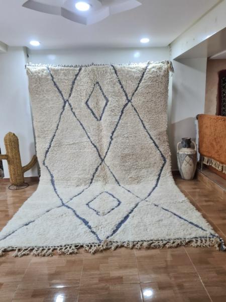 White Ishram Marokkaans handgemaakt tapijt